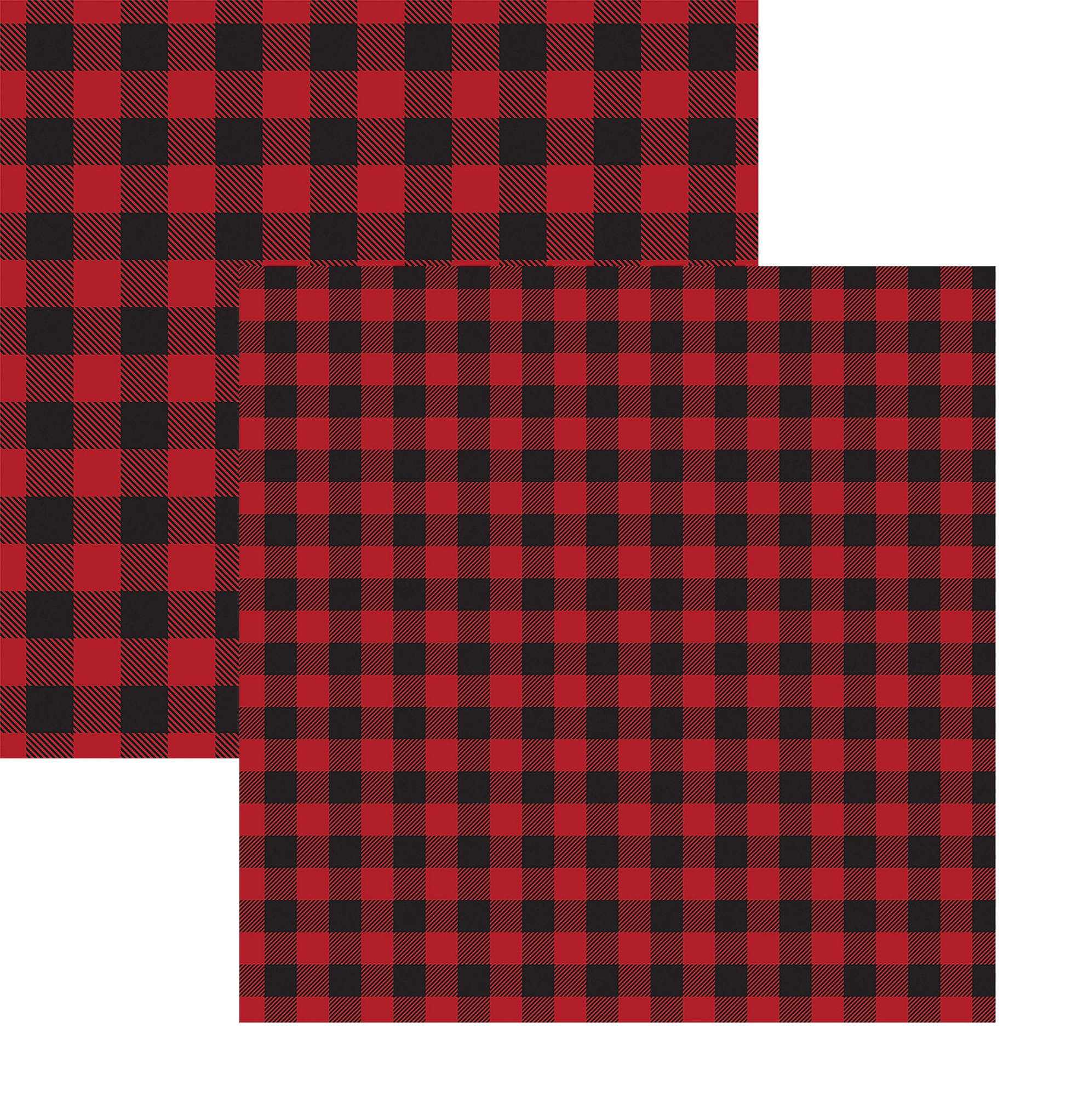Red and Black Buffalo Plaid Paper Double Sided 12x12 Scrapbook