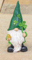 Shamrock Cap Gnome Figure - with Gold Coins