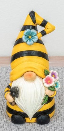 Spring Honey Bee Gnome figure with Flowers