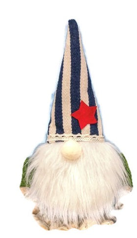 Blue Stripe Patriotic Gnome Decor
