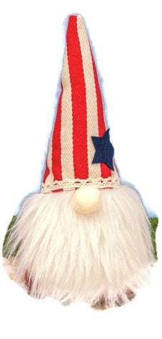 Red Stripe Patriotic Gnome Decor