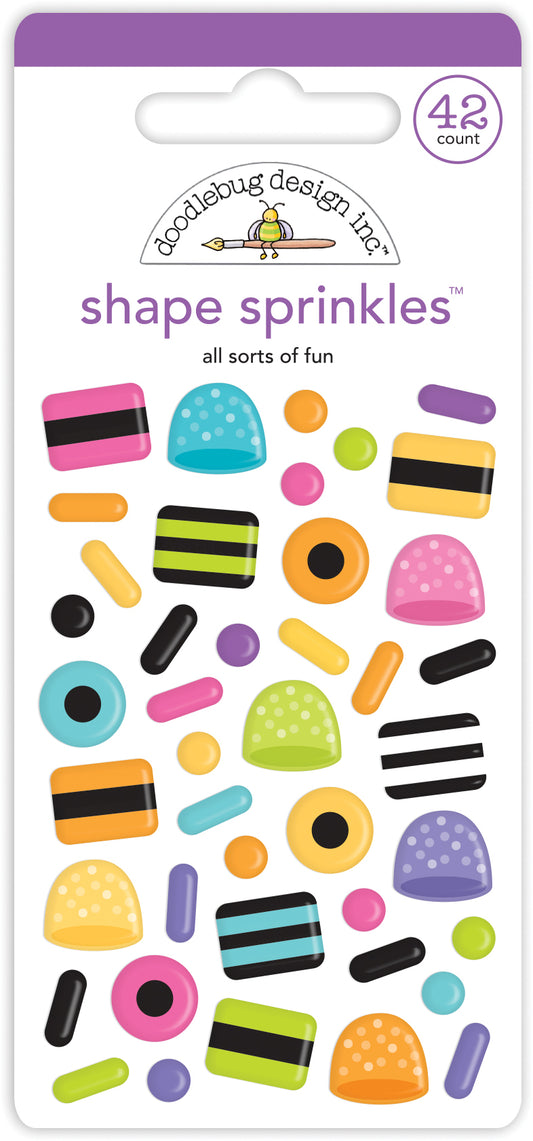 All Sorts of Fun Shape Sprinkles 3d Stickers by Doodlebug