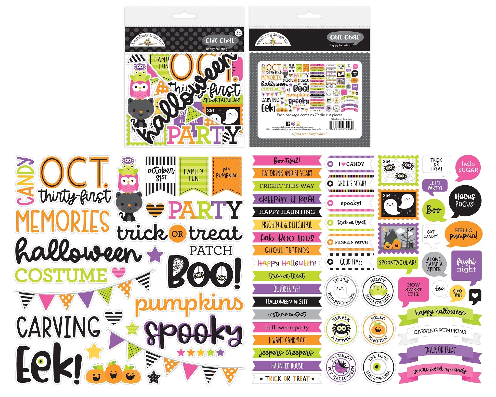 Happy Haunting Chit Chat Die Cuts by Doodlebug Designs