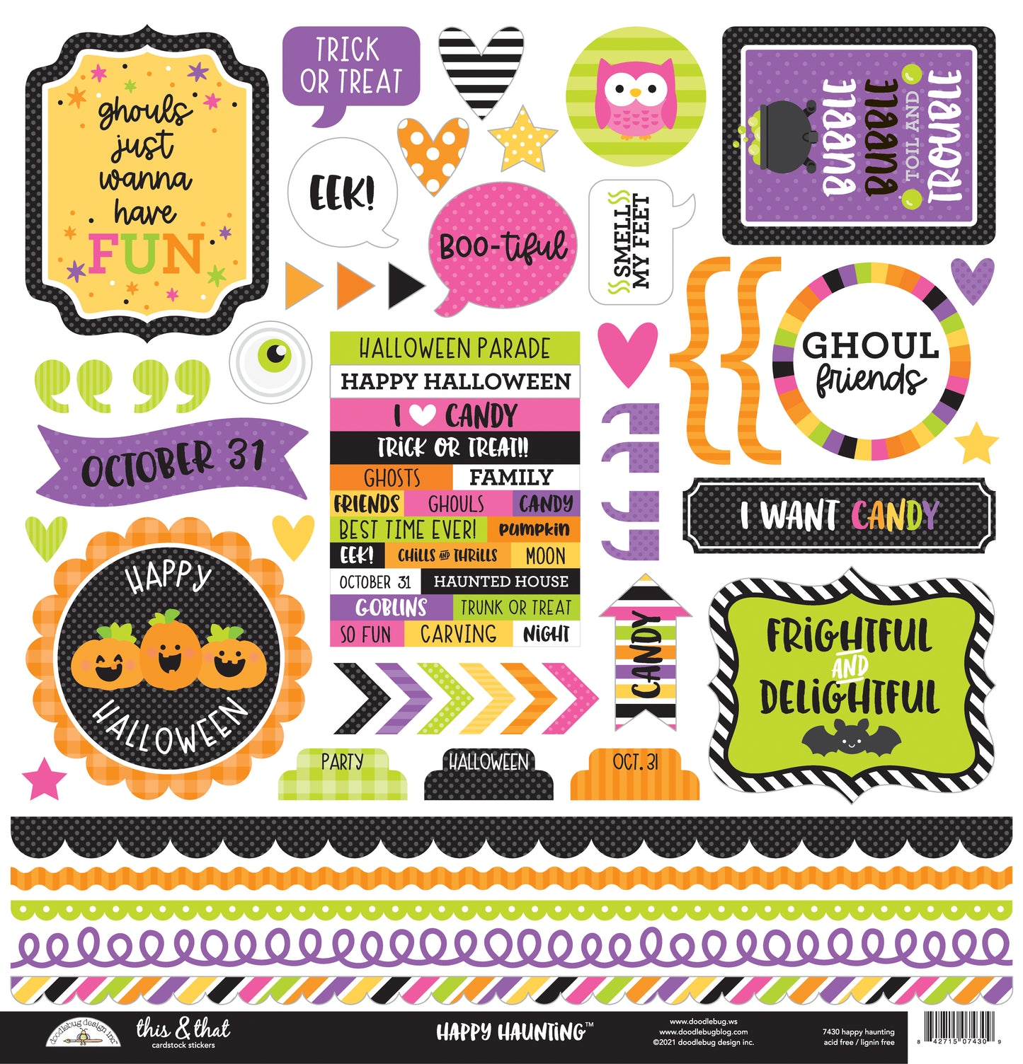 Happy Haunting This & That Stickers by Doodlebug Designs