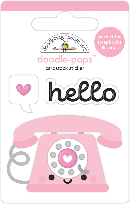 Hello Love doodle pops 3d Stickers by Doodlebug