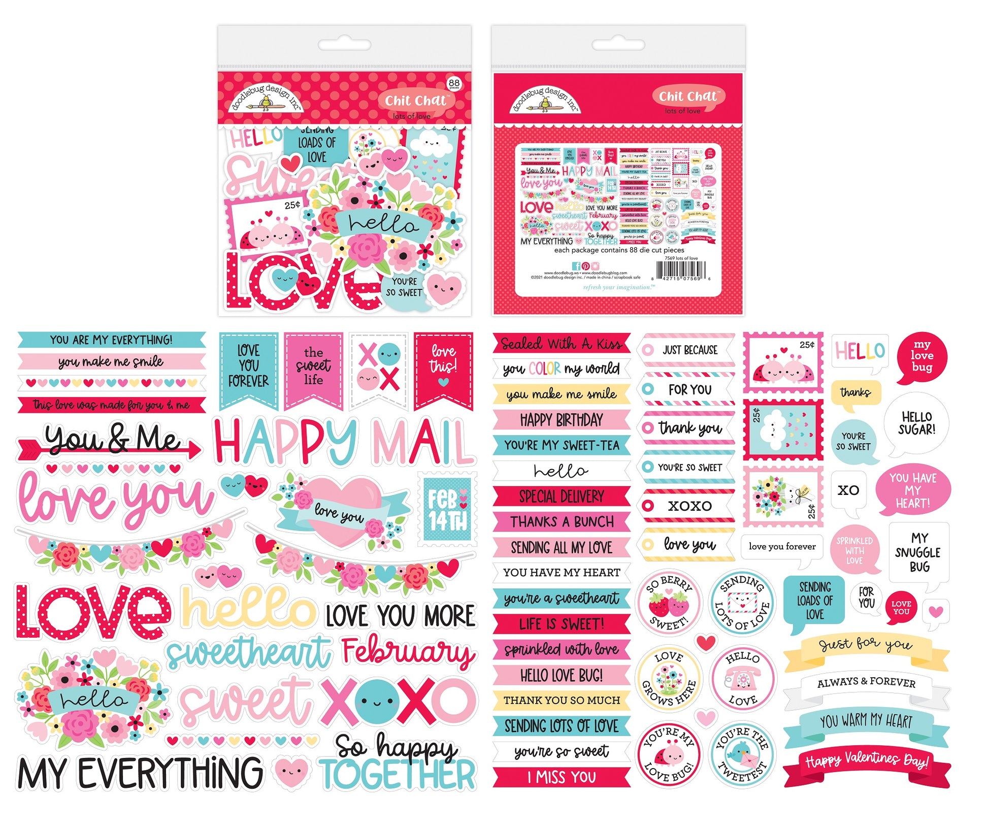 Doodlebug Designs Lots of Love Chit Chat Die Cuts