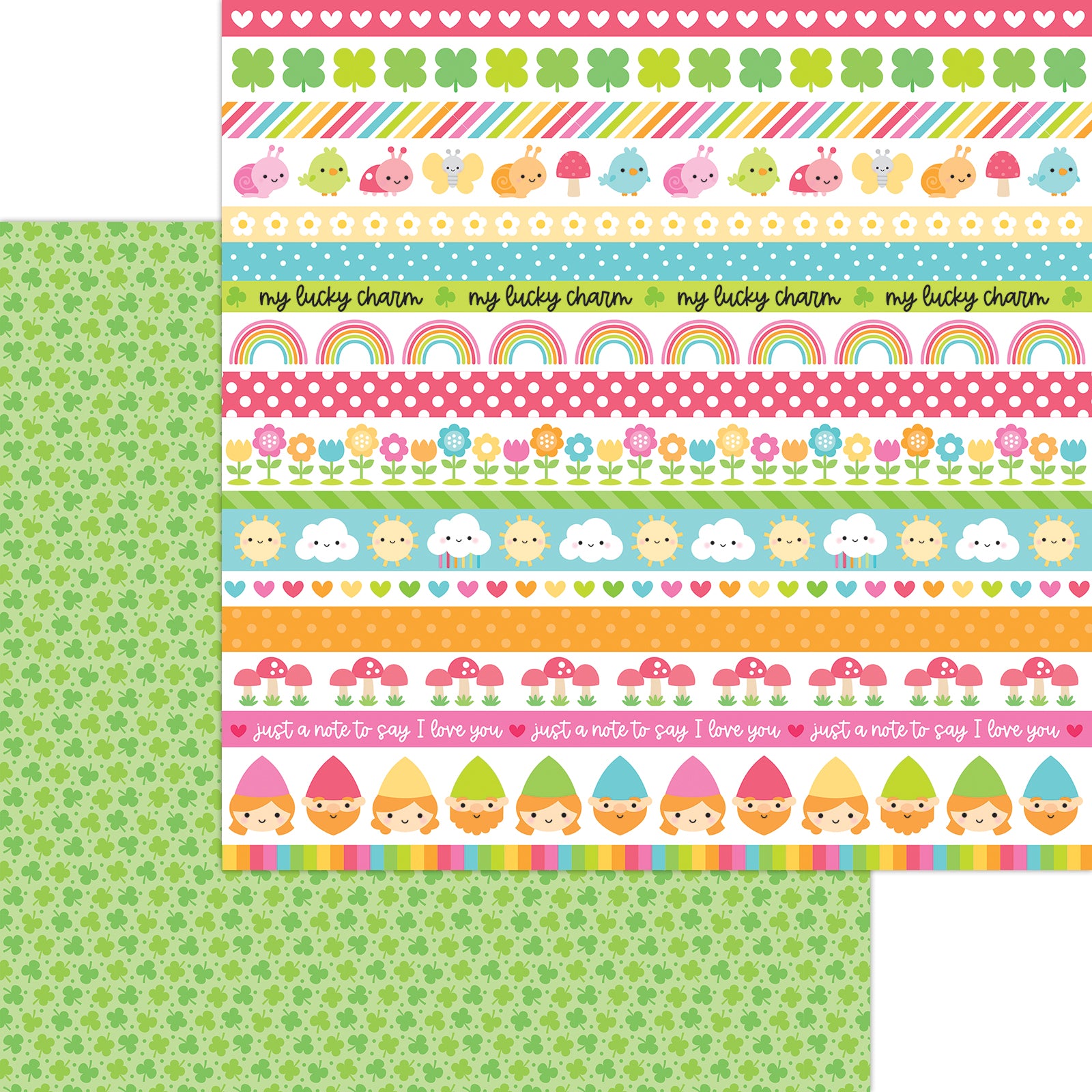 Lucky Me Over the Rainbow Scrapbook Paper