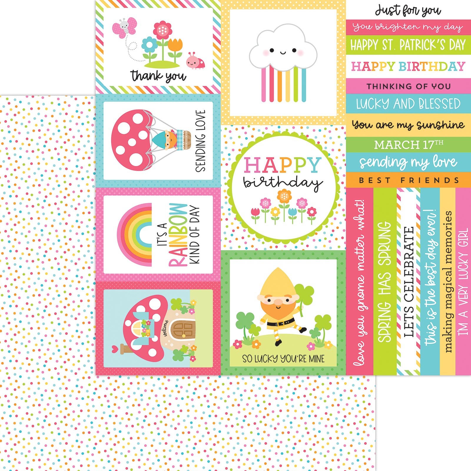 Colorful Sprinkle Paper Sprinkles of Color - Over the Rainbow - 12X12 Scrapbook Paper – Country ...