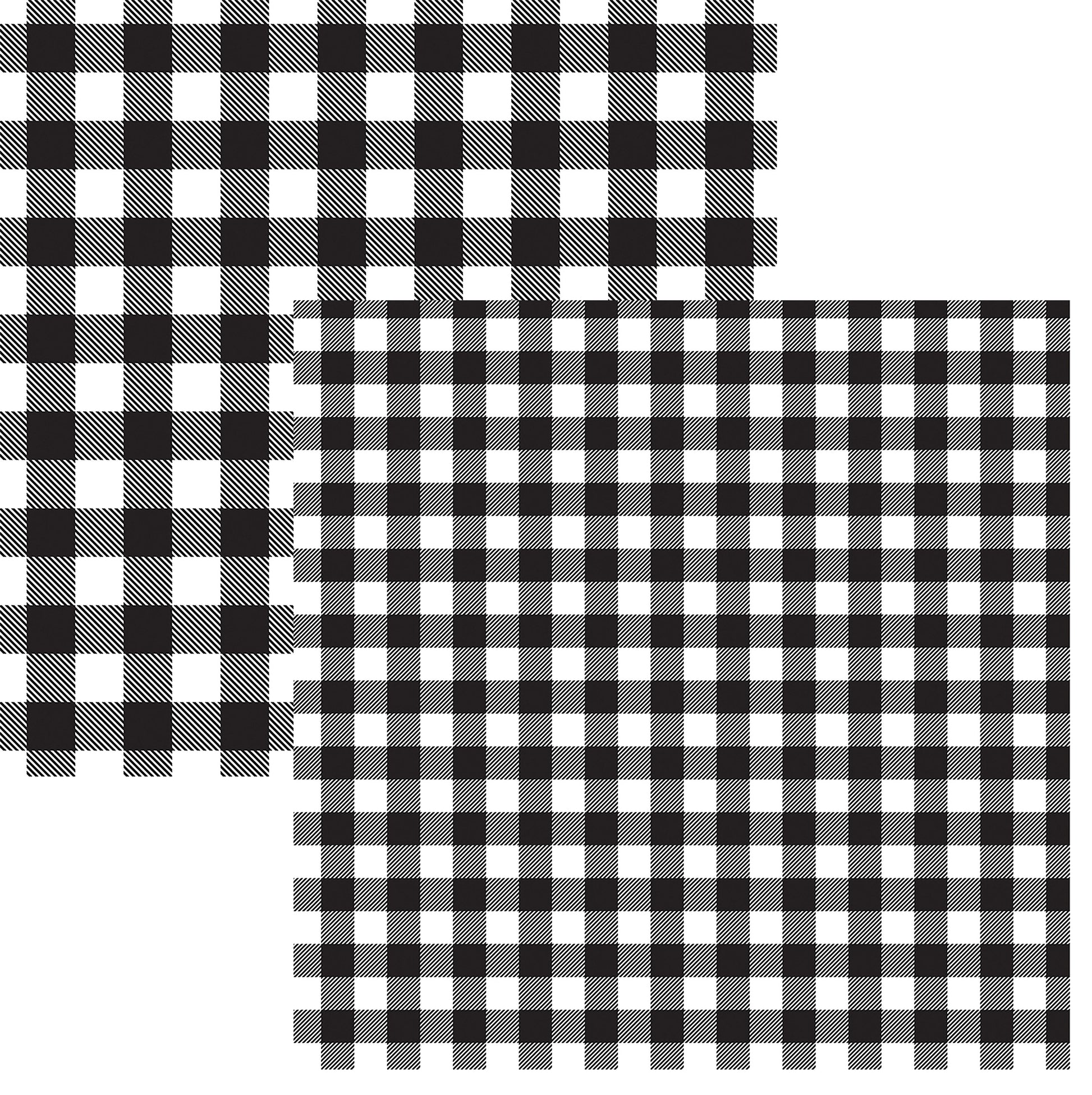 Black and White Buffalo Plaid Paper Double Sided 12x12 Scrapbook Paper –  Country Croppers