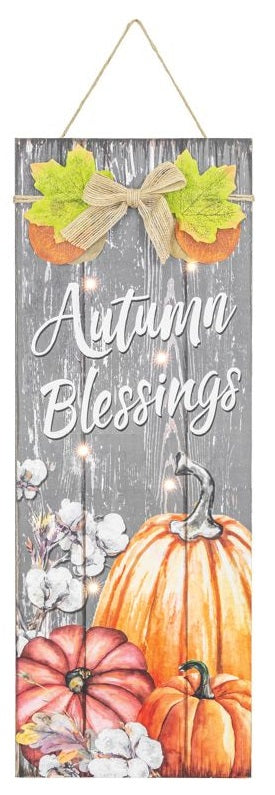 Autumn Blessings Fall Sign Lighted