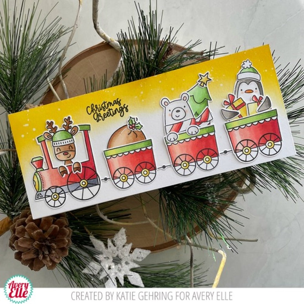 Peek-a-Boo Christmas Train Clear Stamps