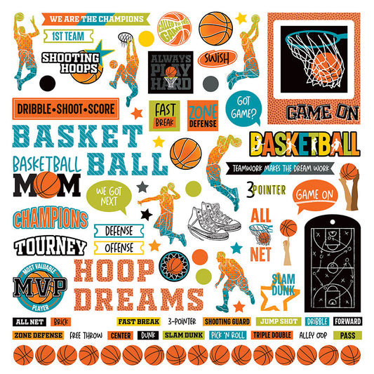 Boys Basketball MVP Scrapbook Stickers