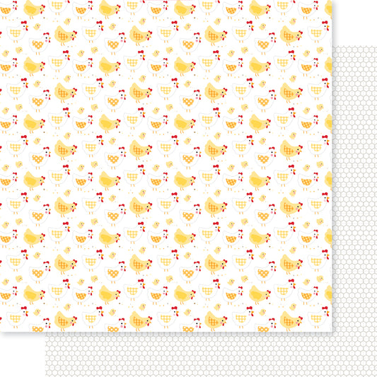Fly the Coop Chickens EIEIO Scrapbook Paper