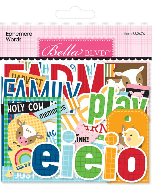 EIEIO Farm Words Ephemera Embellishments Set
