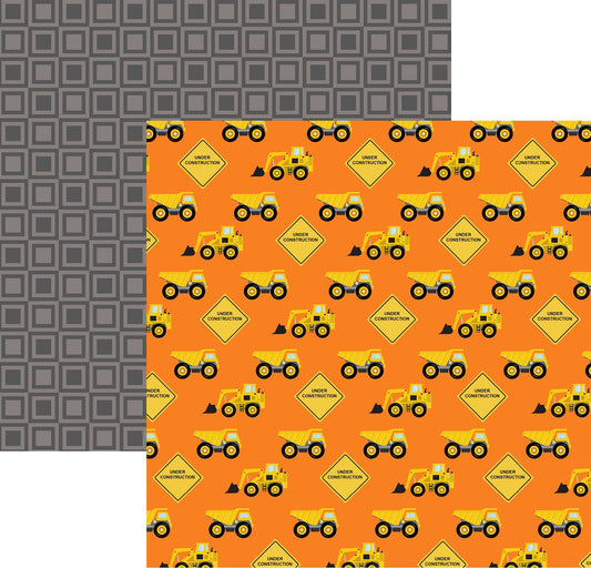 Trucks - Construction 12X12 Scrapbook Paper