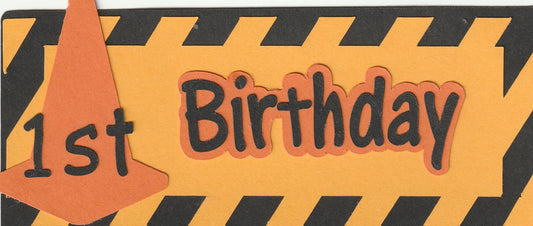 Construction Birthday Paper Piecing Title