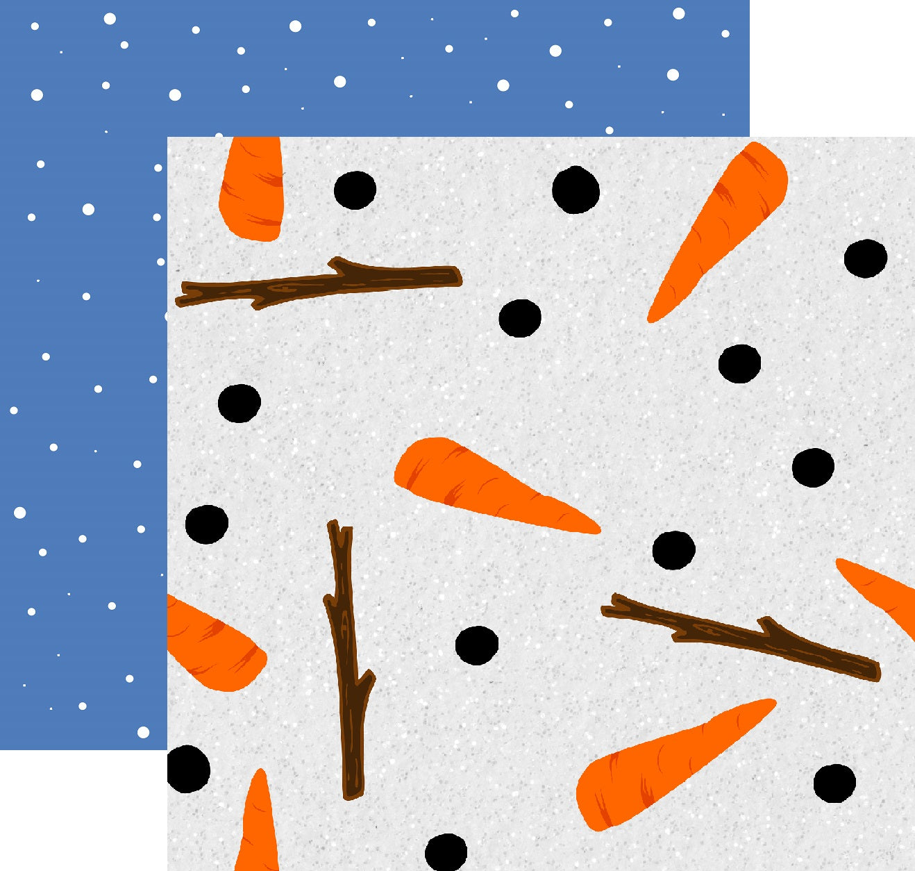 Snowman Noses and Arms Scrapbook paper