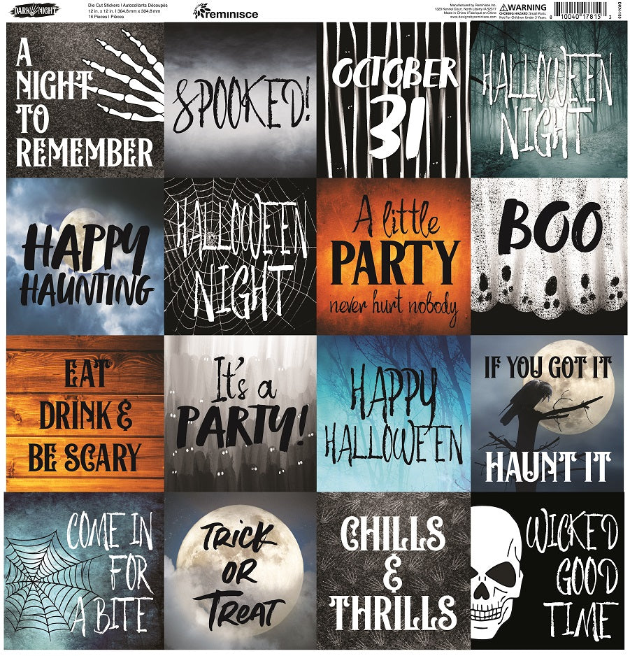 Dark Night Spooky Scrapbook Stickers