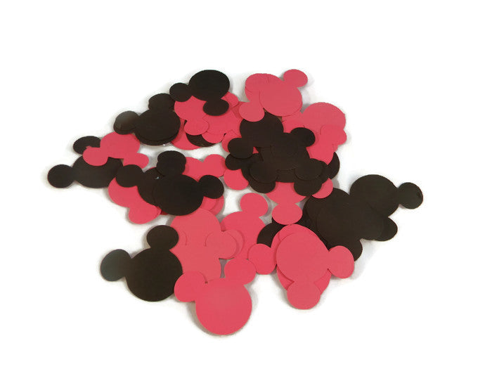 Assorted Mickey Mouse Head Shape Die Cuts - Black/Red - 50pc