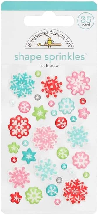 Let it Snow Snowflake Shaped Sprinkles Stickers