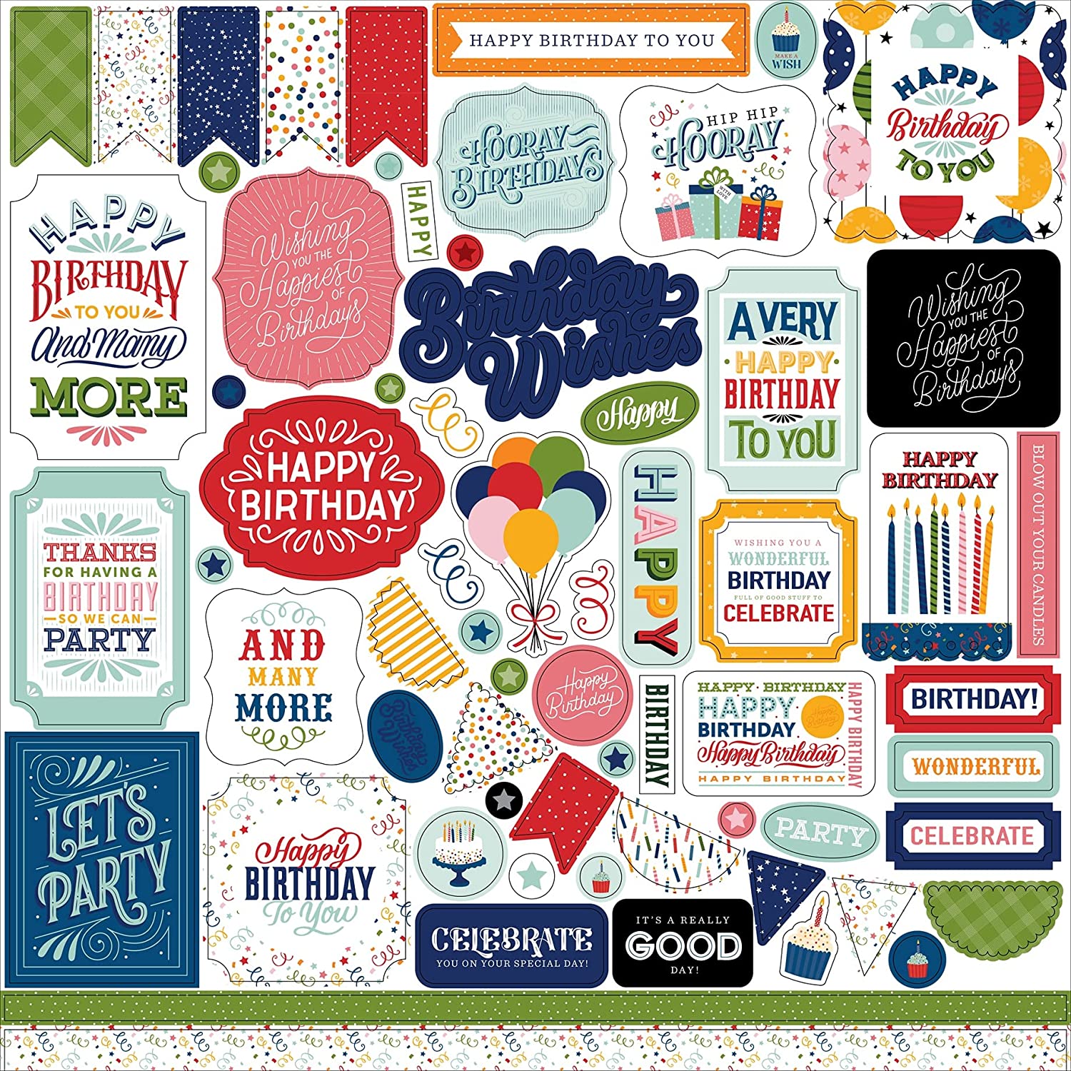 Birthday Salutations Element Stickers by Echo Park – Country Croppers
