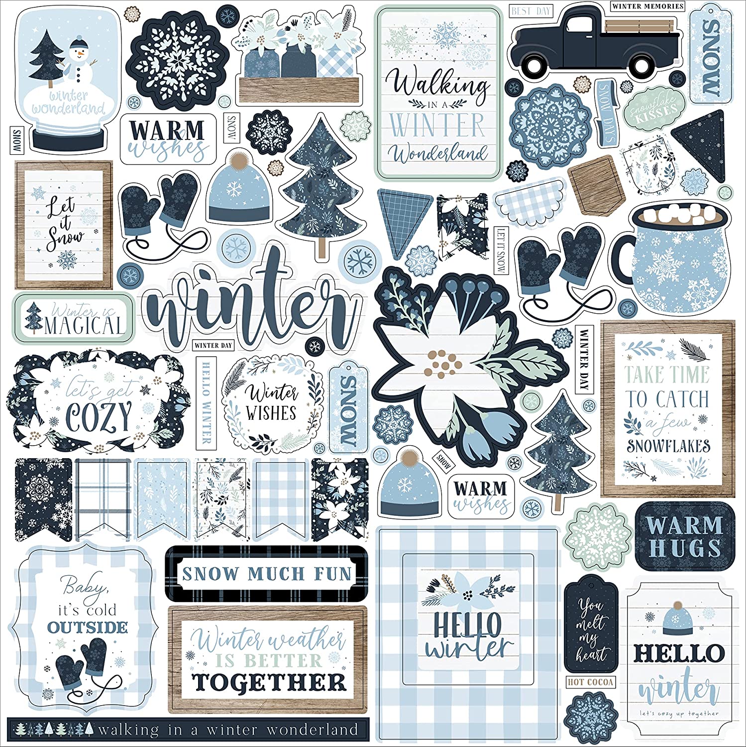 Winter 12x12 Element Stickers Set by Echo Park – Country Croppers
