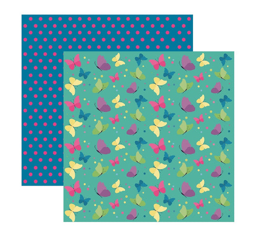 Encanto Enchantment Blue Butterflies Scrapbook Paper