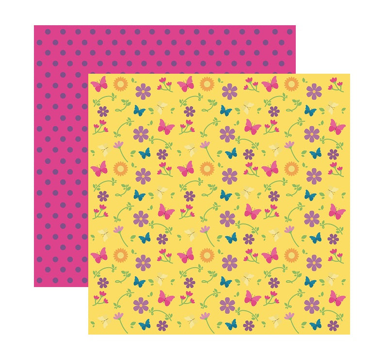 Encanto Enchantment Yellow Butterfly Scrapbook Paper