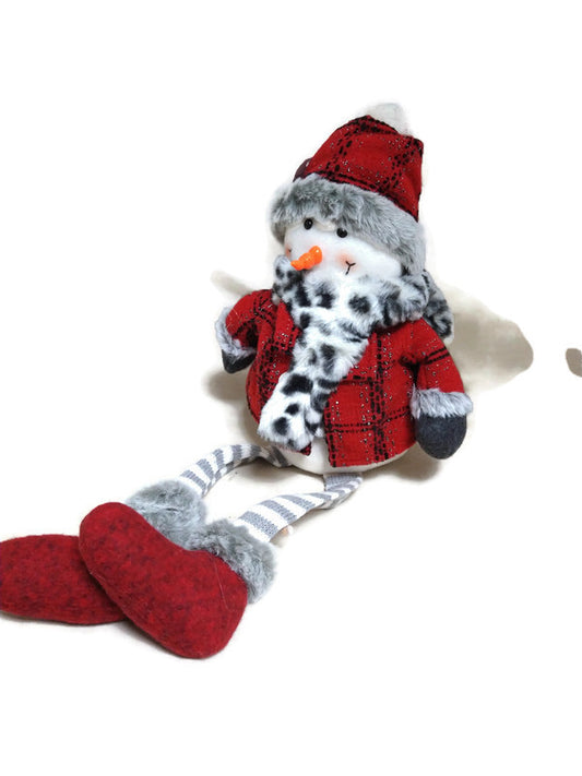 Faux Fur Snowman with Dangle Legs