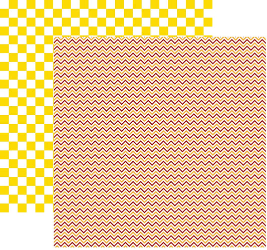 Red Yellow Chevron Scrapbook Paper