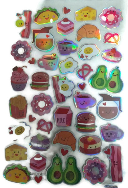 Food Faces Epoxy Stickers