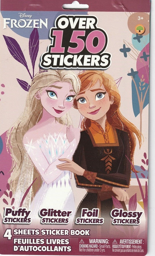 Store Frozen Sticker Frozen Sticker Book 4 Sheets - 150 Stickers Puffy Glitter Foil and Glo ...