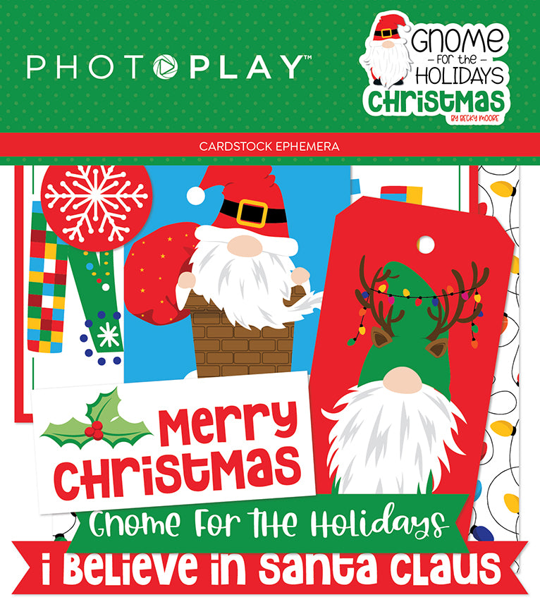 Gnome for Christmas Ephemera Die Cut Set by Photo Play