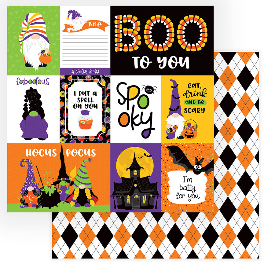 Spooky Gnomes for Halloween Scrapbook Paper