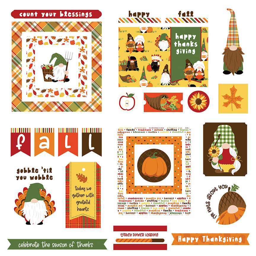 Gnomes for Thanksgiving Die Cut Ephemera