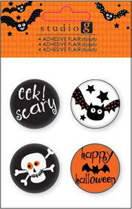 Flair Halloween Button Adhesive Accents #2 (Eek/Scary)