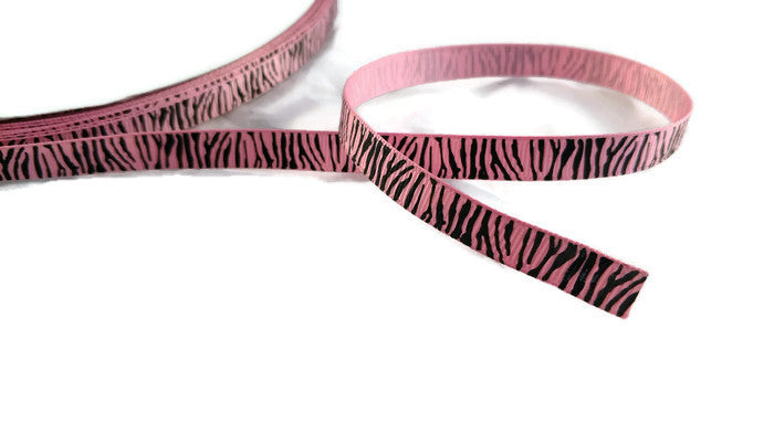 3/8" Zebra Print Ribbons - PINK - 3yds
