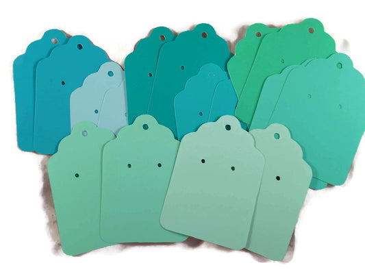 Mint Green Assorted Scalloped Earring Tag Cards - Large - 16pc