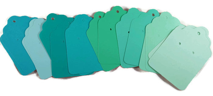 Mint Green Assorted Scalloped Earring Tag Cards - Large - 16pc