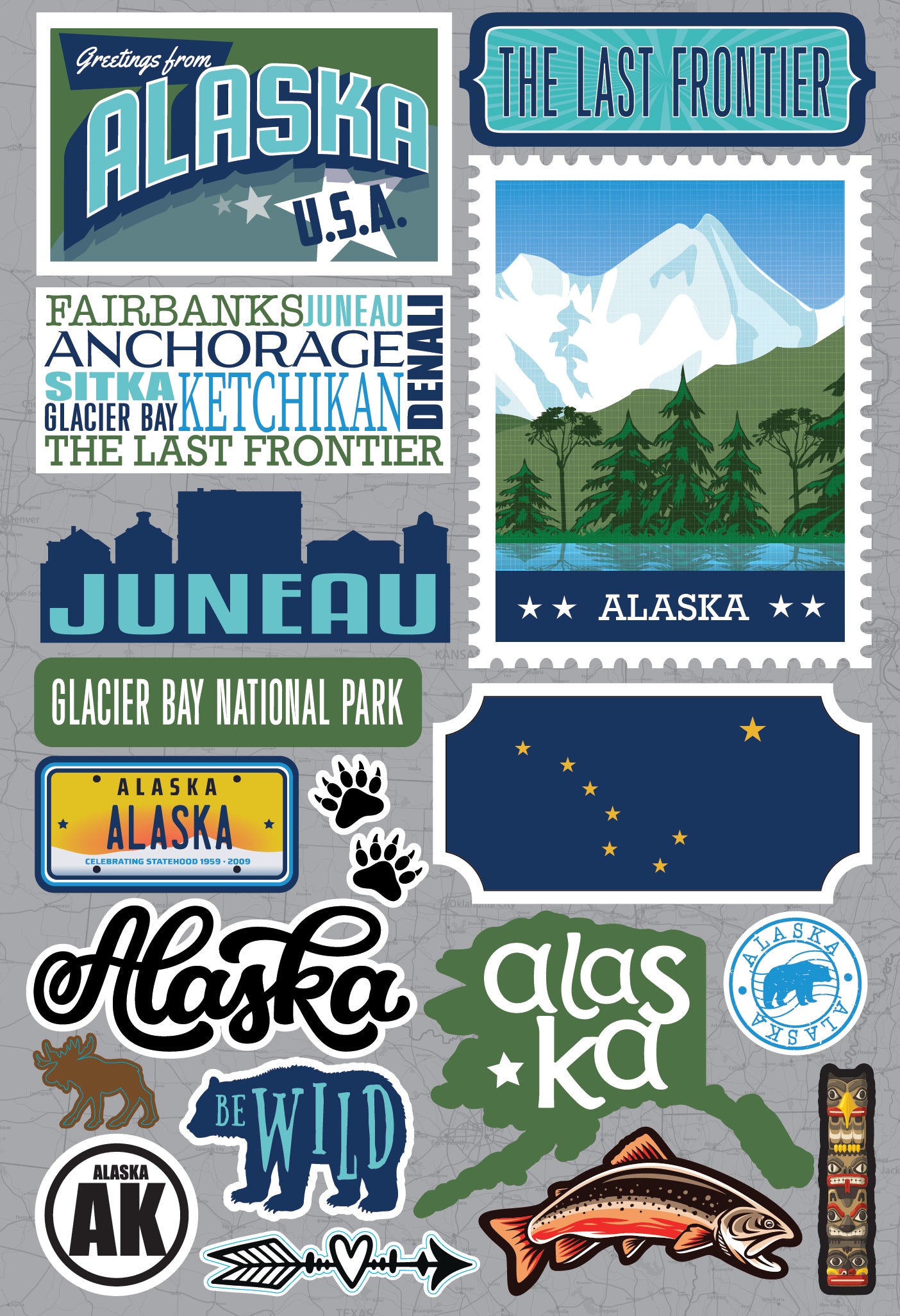 Alaska 3d State Stickers - Jet Setters 3.0 – Country Croppers