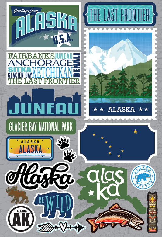Alaska Scrapbook Stickers Jet Setters by Reminisce
