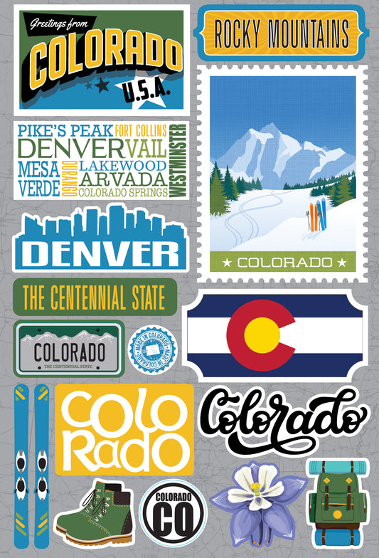 State Colorado Scrapbook Stickers by Reminisce