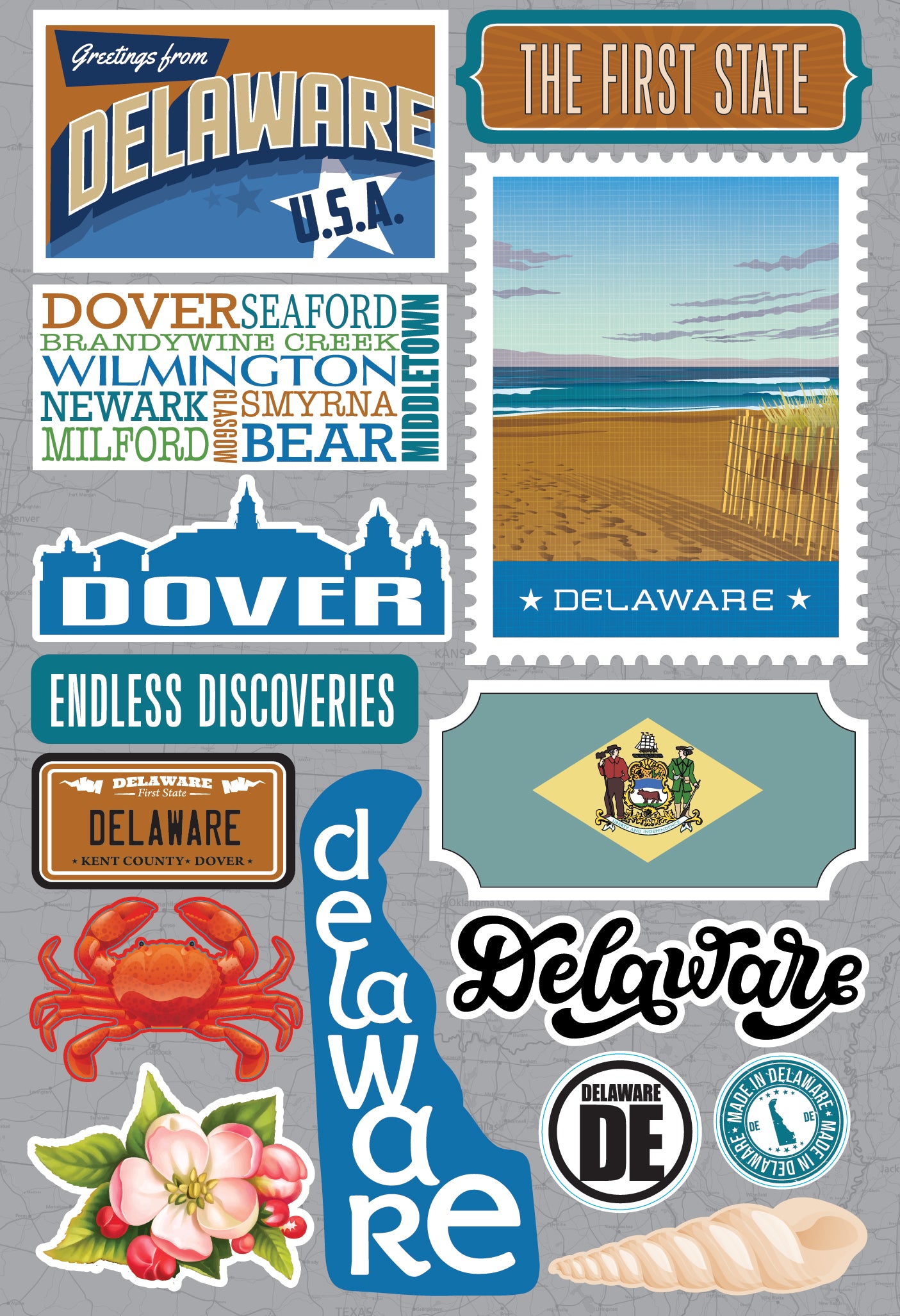 State Delware Scrapbook Stickers by Reminisce