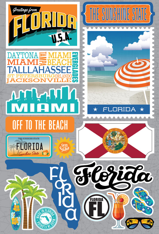 State Florida Scrapbook Stickers by Reminisce