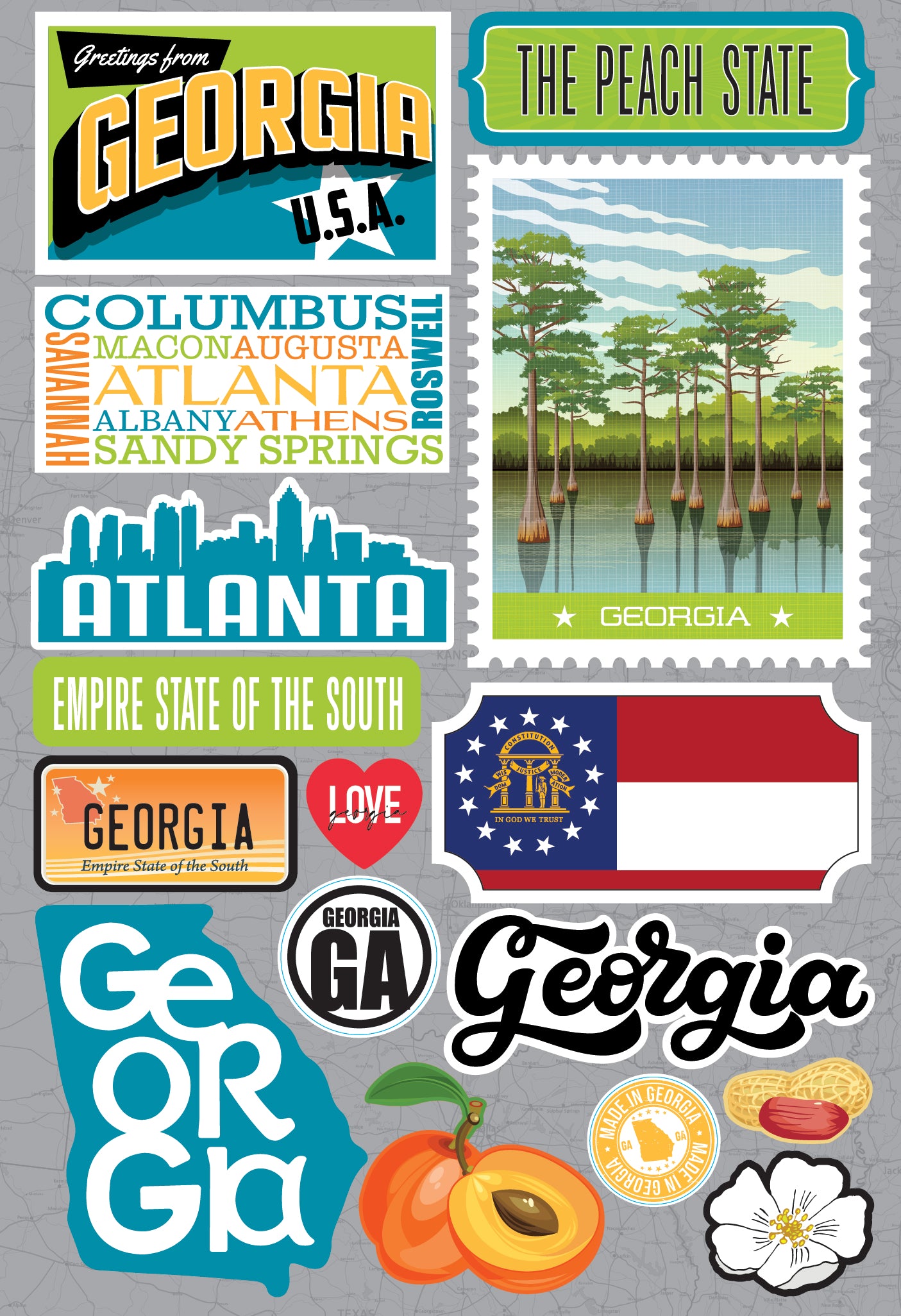Sample Georgia Tag Sticker Georgia 3d State Stickers - Jet Setters 3.0 – Country Croppers