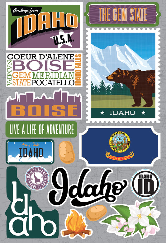 State  Idaho Scrapbook Stickers by Reminisce