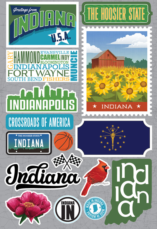 State Indiana Srapbook Stickers by Reminisce
