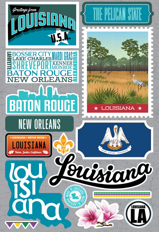 State Louisiana Scrapbook Stickers by Reminisce