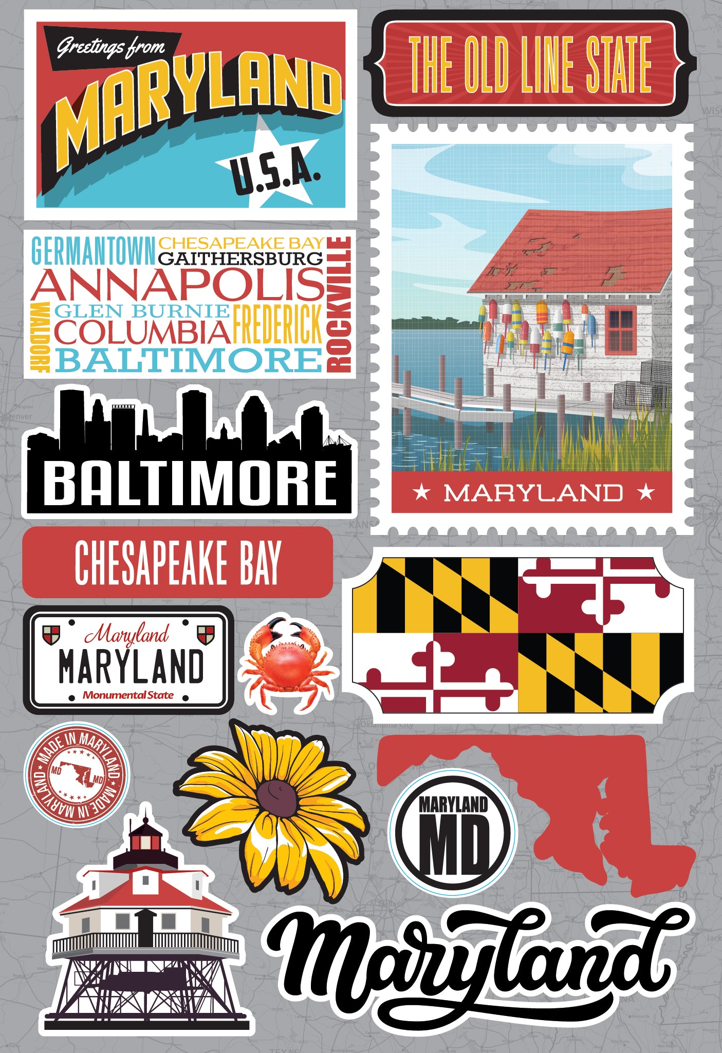 State Maryland Scrapbook Stickers by Reminisce