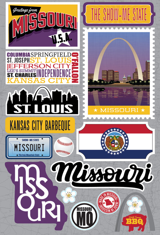 State Missouri Scrapbook Stickers by Reminisce